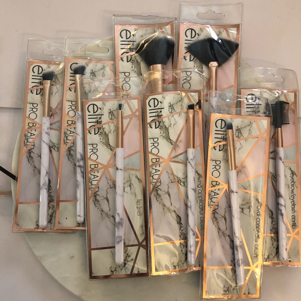 Elite Pro Beauty 8 piece marbled makeup brush set